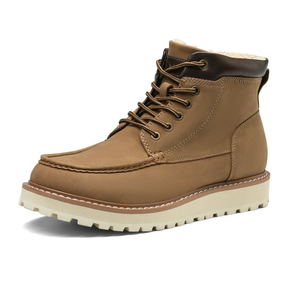 Bruno Marc Men's Moc Toe Boot Fashion Comfort Casual Wedge Boots