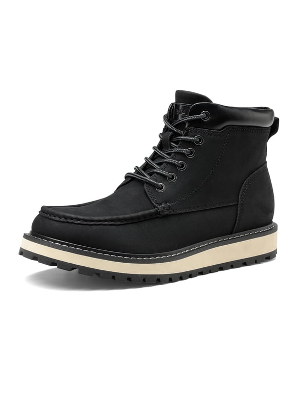 Men's Moc Toe Wedge Boots Fashionable Comfort Casual Footwear