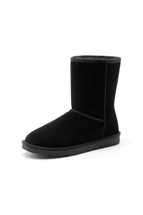 Men's Outdoor Casual Winter Short Boots Warm Suede with Faux Fur Lining for Cold Weather