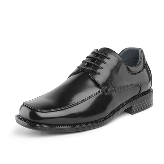 Bruno Marc Men's Oxfords Shoes Classic Square Toe Leather Shoes For Men Lace up Dress Shoes GOLDMAN-01 BLACK Size 12