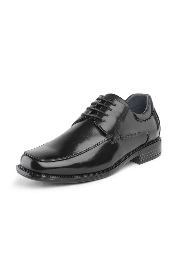 Men's Oxfords Shoes Classic Square Toe Leather Shoes For Men Lace up Dress Shoes GOLDMAN-01 BLACK Size 13