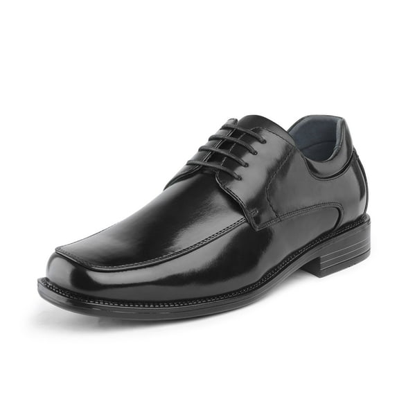 Bruno Marc Men's Oxfords Shoes Classic Square Toe Leather Shoes For Men Lace up Dress Shoes GOLDMAN-01 BLACK Size 9.5