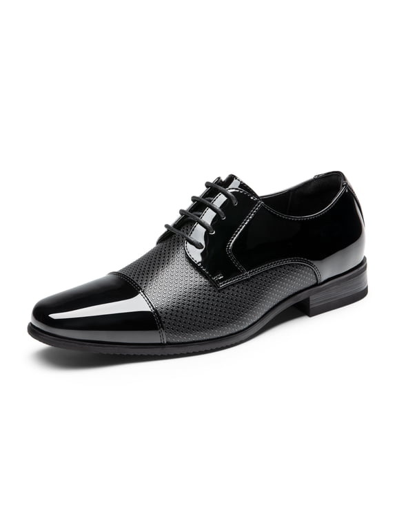 Men’s Patent Tuxedo Dress Shoes Classic Lace-Up Formal Oxfords