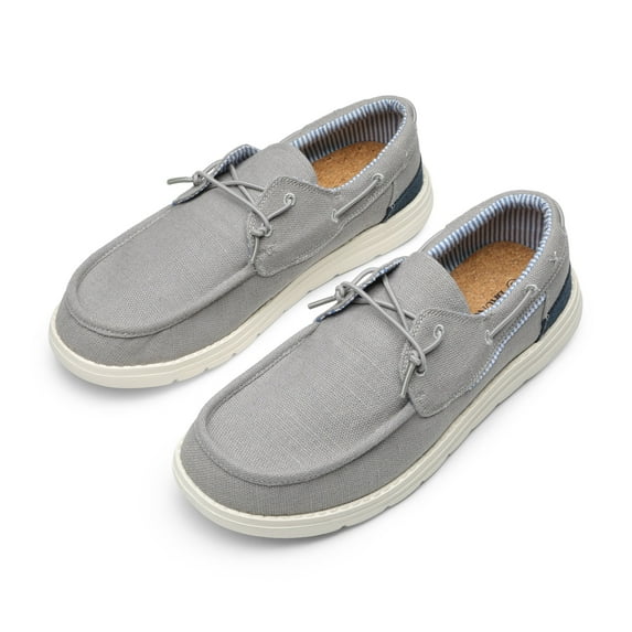 Bruno Marc Men's Slip On Canvas Loafers Casual Deck Boat shoes GREY Size 14