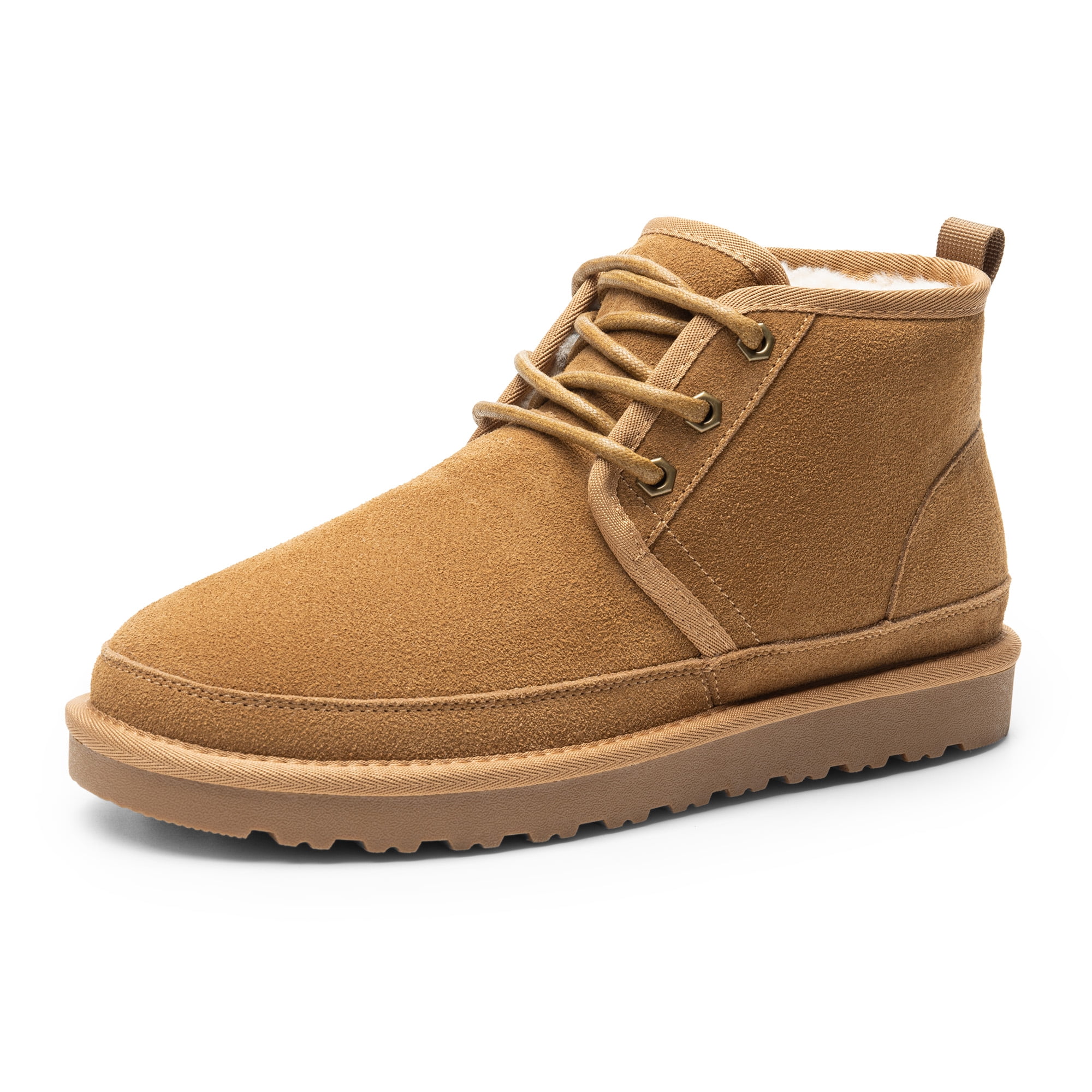 Bruno Marc Men's Winter Snow Boots FuzzyGo Cozy Suede Leather Cold Weather Warm Outdoor Casual Ankle Boots