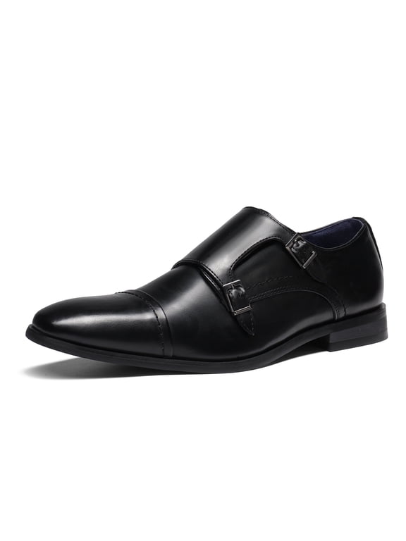 Mens Business Dress Lace-up Cap toe Oxford Shoes Monk Strap Slip On Loafers US HUTCHINGSON_2 BLACK Size 12