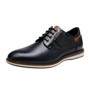 Bruno Marc Mens Classic Oxfords Shoes Fashion Casual Leather Shoes for Men Lace Up Comfort Oxford Shoes Lg19008M Navy Size 8.5
