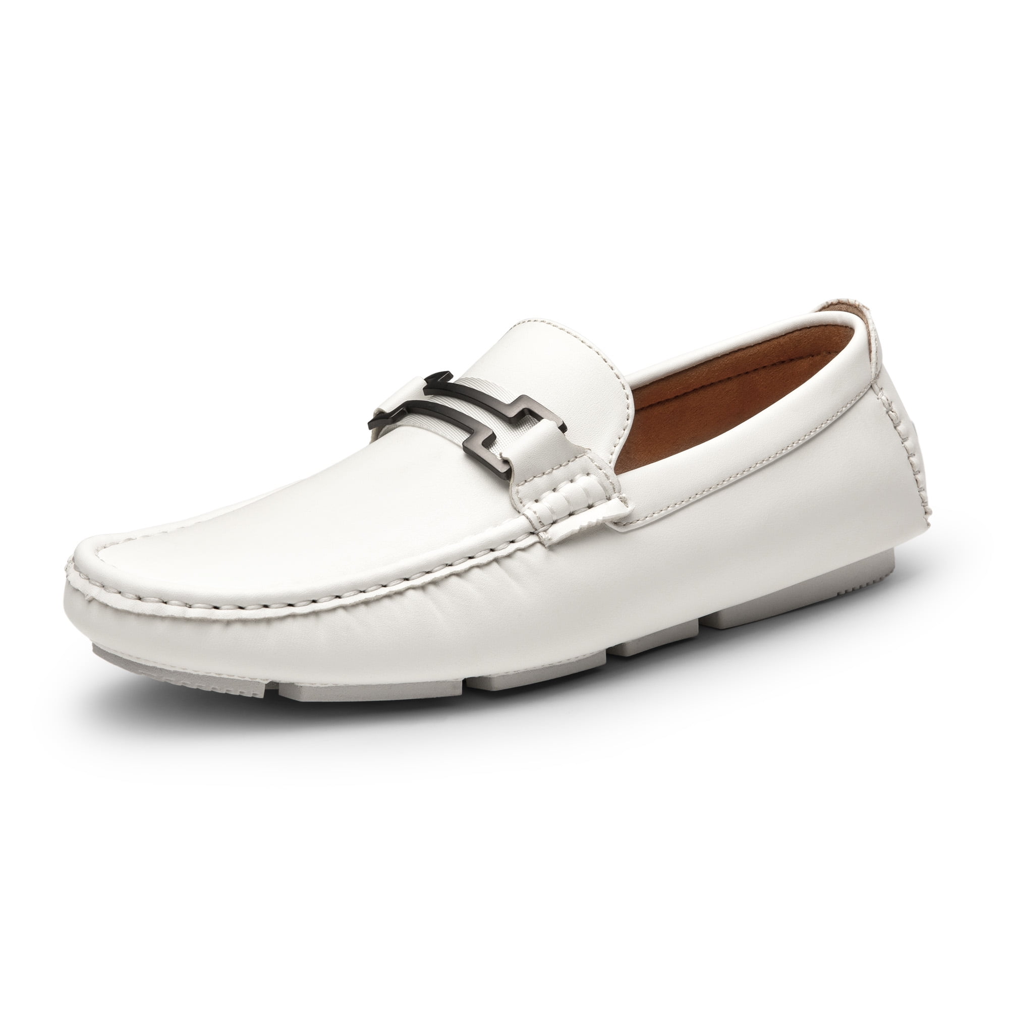 Schmoove Men’s White Loafers Shoes Boardwalk White Pebble Leather Horse-Bit Loafers main image 4
