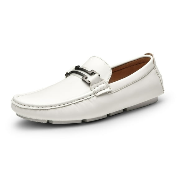 Bruno Marc Mens Comfort Casual Shoes Driving Penny Slip On Loafers Boat Shoes Hugh-01 White Size 8.5
