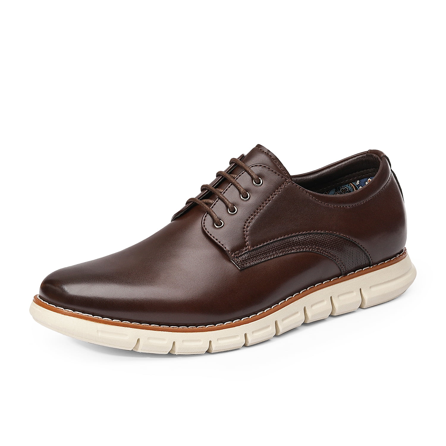 Bruno Marc Mens Size 13W Chestnut Brown Faux Leather Lace Up Oxford Dress Shoes Amazon.com | Bruno Marc Men main image 2