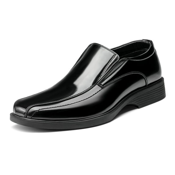 Bruno Marc Mens Fashion Comfort Business Oxfords Dress Shoes Leather Lined Classic Slip On Loafers shoes BLACK/PAT Size 14