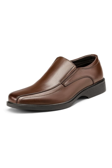 walmart brown dress shoes Ash & Erie Dark Brown Brushed Button-Down Shirt for Short Men main image 0