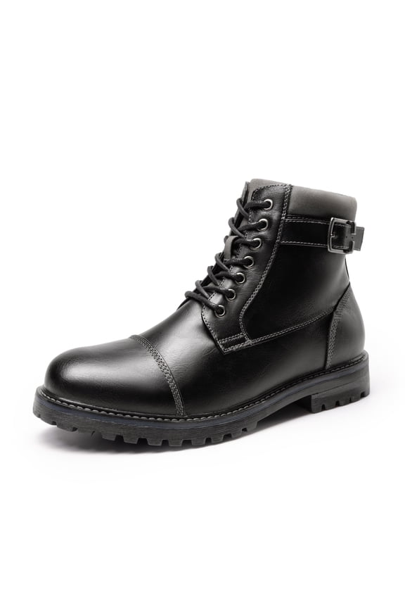 Men's Motorcycle Combat Oxford Boots Fur Lining Warm Zipper Style