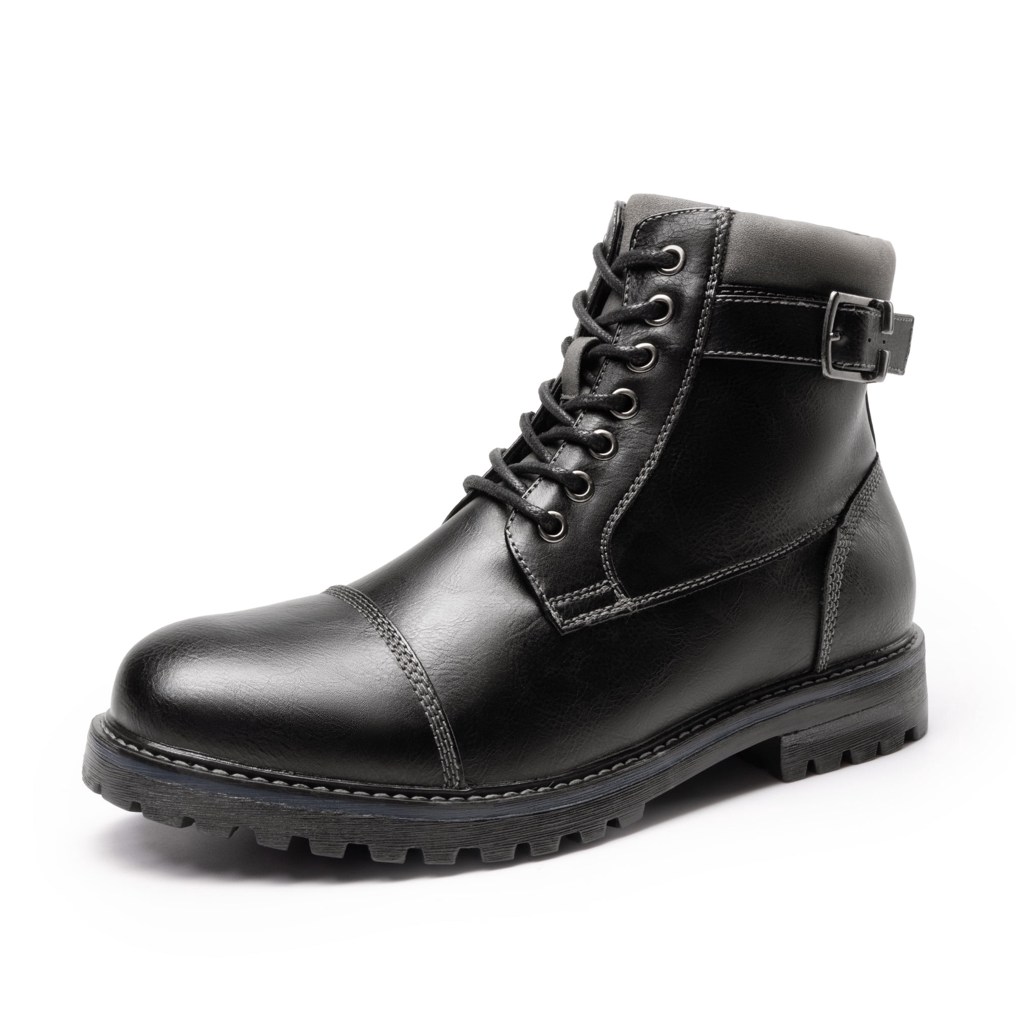 Bruno Marc Men\'s Ankle Boots Black Cap Toe Lace‎ Up Side Zip Size 10.5 Bruno Marc - Brandclub - Bruno Marc Men main image 2