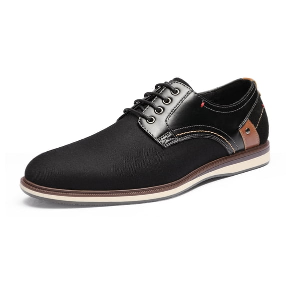 Bruno Marc Mens Leather Lined Casual Shoes Lace Up Formal Dress Oxford Shoes LG19012M BLACK Size 11