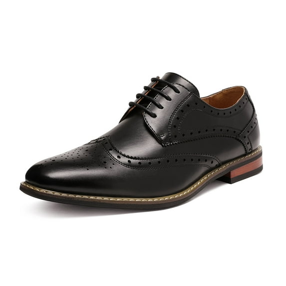 Bruno Marc Moda Italy Men's Prince Classic Modern Formal Oxford Wingtip Lace Up Dress Shoes 6.5-15 Brogue Oxford Shoes Prince-3 Black Size 14