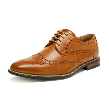 Bruno Marc Moda Italy Men's Prince Classic Modern Formal Oxford Wingtip Lace Up Dress Shoes 6.5-15 Brogue Oxford Shoes Prince-3 Brown Size 10