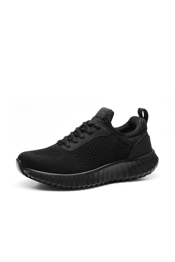 Women's Non-Slip Work Shoes, Lightweight Black Walking Sneakers for Food Service, Chef, and Restaurant Use