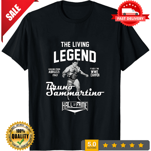 Bruno Sammartino The Living Legend Men T-shirt Black All Sizes Unisex HH4974, ULTRA LIMITED-TH69241