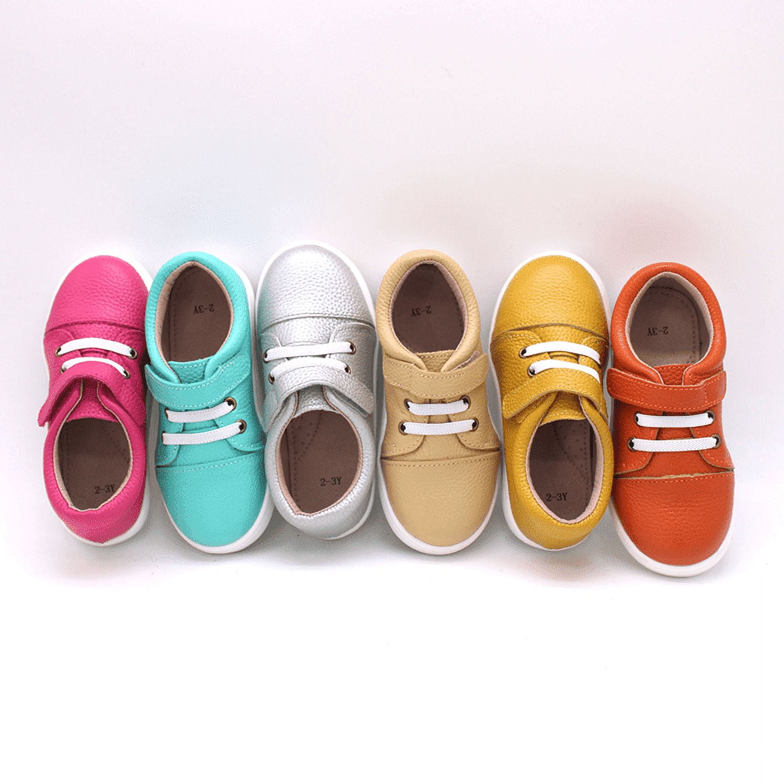 Bruno lichee leather velcro childrens sneakers burnt orange (13T) 5-6Y
