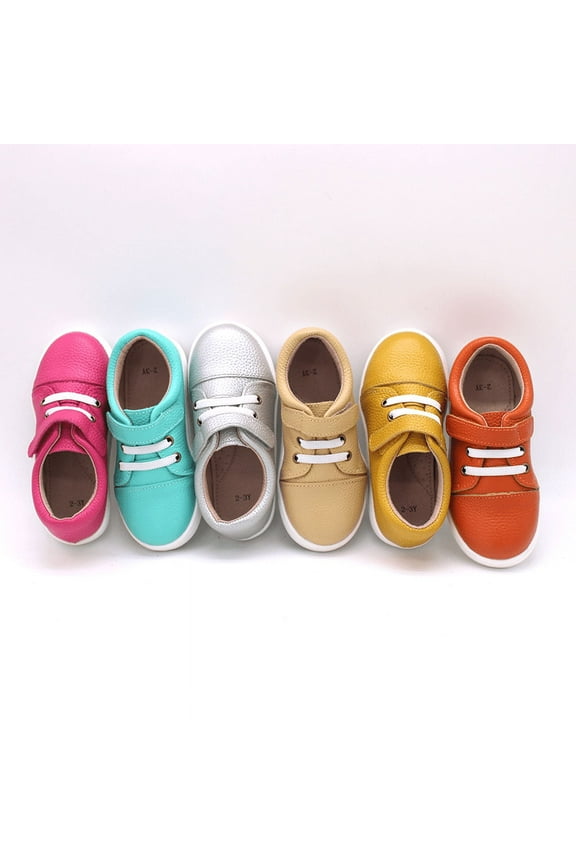 Bruno lichee leather velcro childrens sneakers fuchsia (13T) 5-6Y