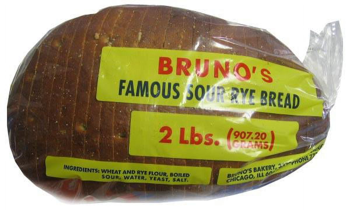 Brunos Famous Sour Rye Bread, Sliced, 2lbs