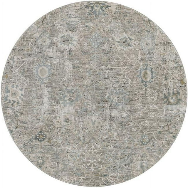 Brunswick BWK-2315 6'7" Round Rug in Sage/Beige/Khaki/Denim/Medium Gray
