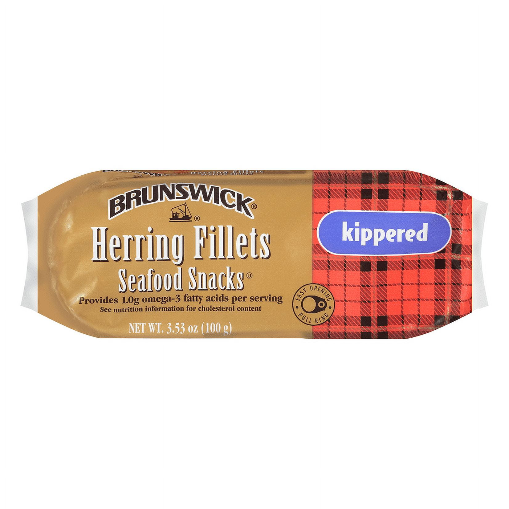 Brunswick Boneless Kippered Herring Fillets, 3.53 oz can