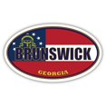 thumbnail image 1 of Brunswick City Georgia State State Flag | GA Flag Glynn County Oval State Colors Bumper Sticker Car Decal 3x5 inches, 1 of 3