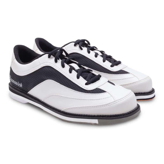 Brunswick Mens Rampage Right Hand Bowling Shoes- White/Black 8