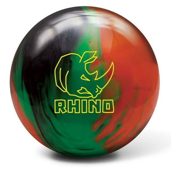 Brunswick Rhino Reactive PRE-DRILLED Bowling Ball- Black/Green/Orange (15lbs)