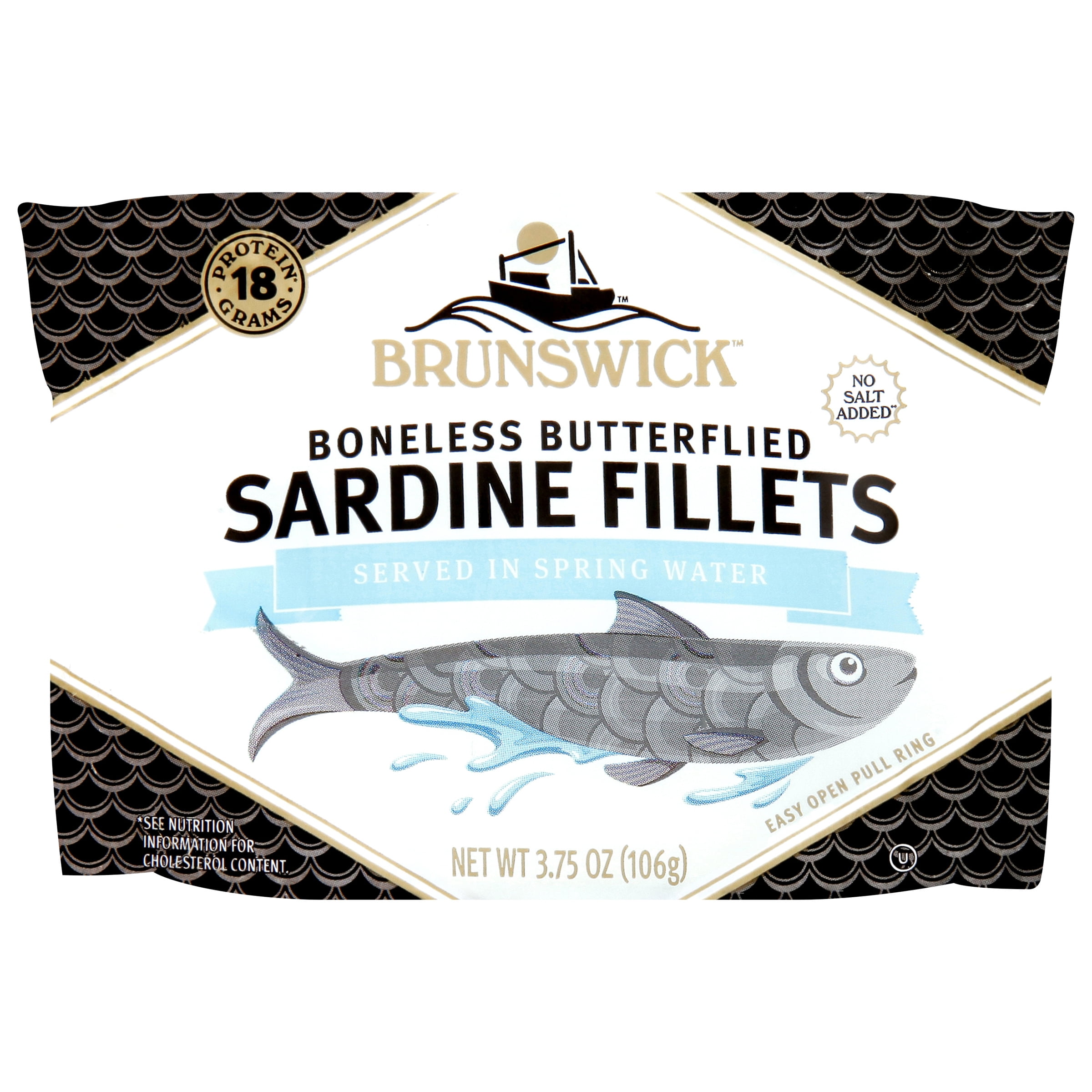 Brunswick Sardine Fillets in Water, 3.75 oz can