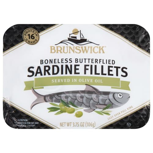 Brunswick Sardines in Olive Oil, 3.75 oz Can Wild Caught Sardines