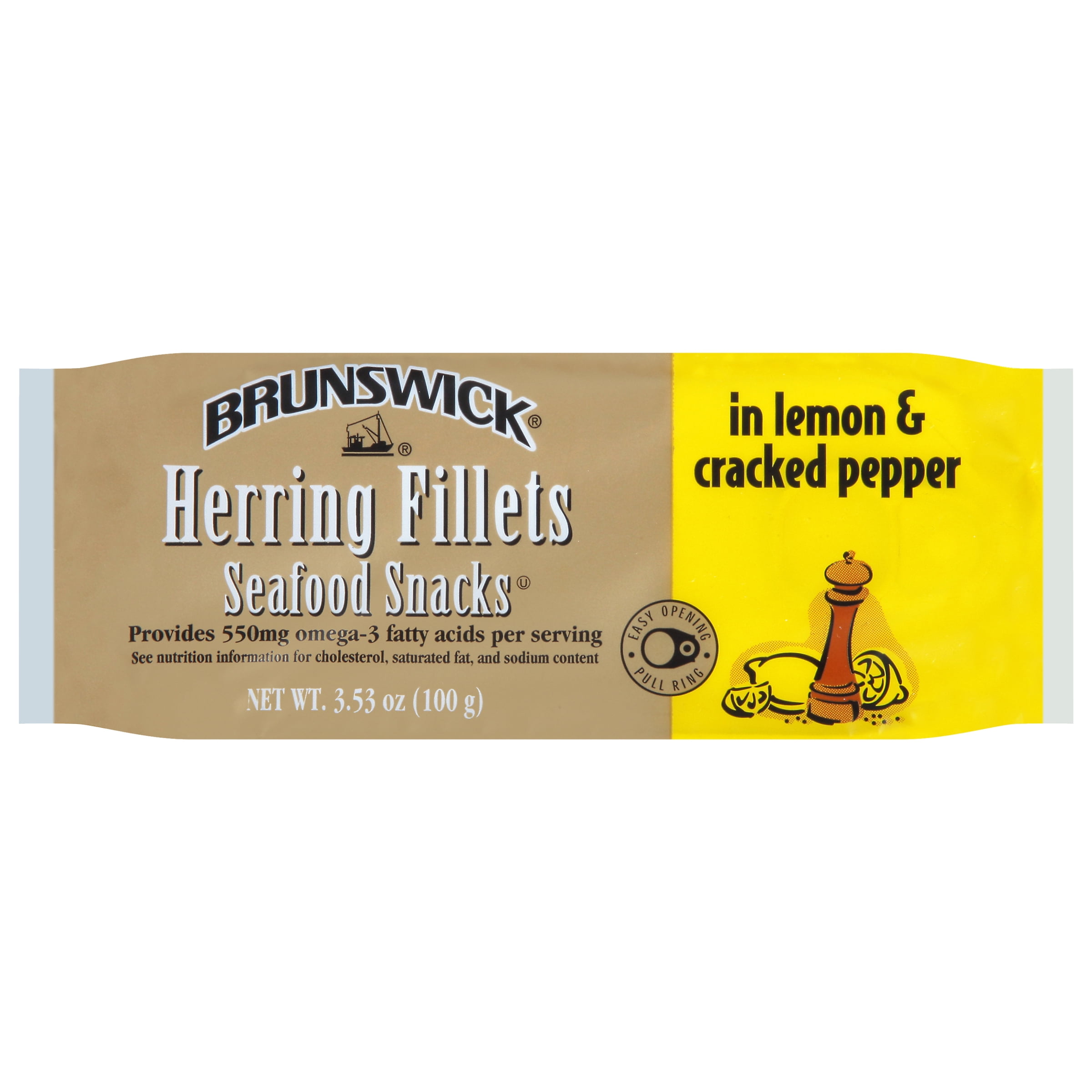 Brunswick Premium Quality Herring Fillets in Lemon & Cracked