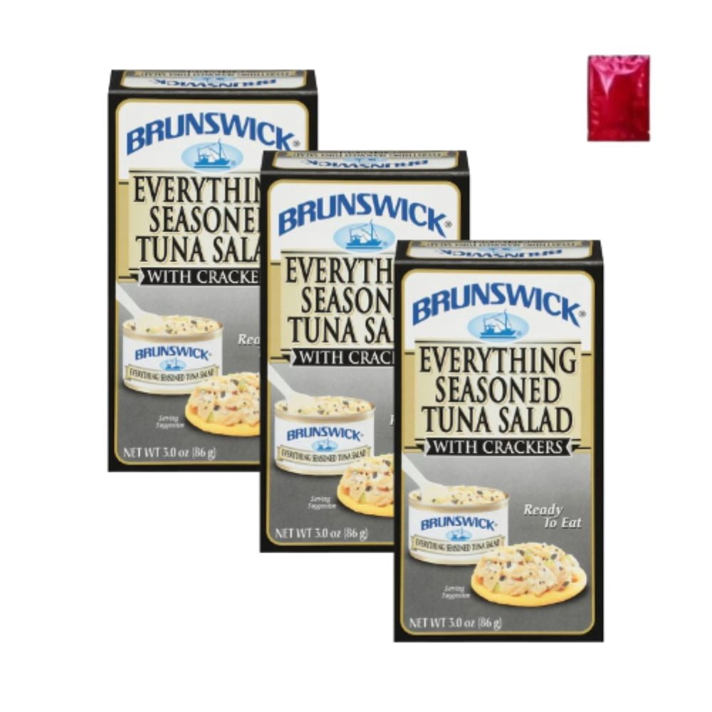 Brunswick Seasoned Tuna Salad with Crackers, Ready-to-Eat Snack Kits, 3 ...