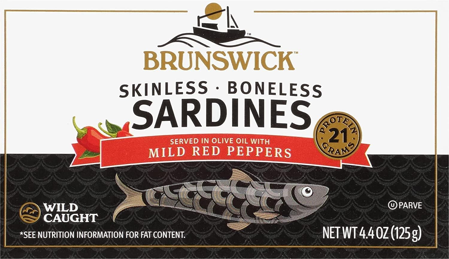 Brunswick Wild Caught Skinless and Boneless Sardines, Served in Olive