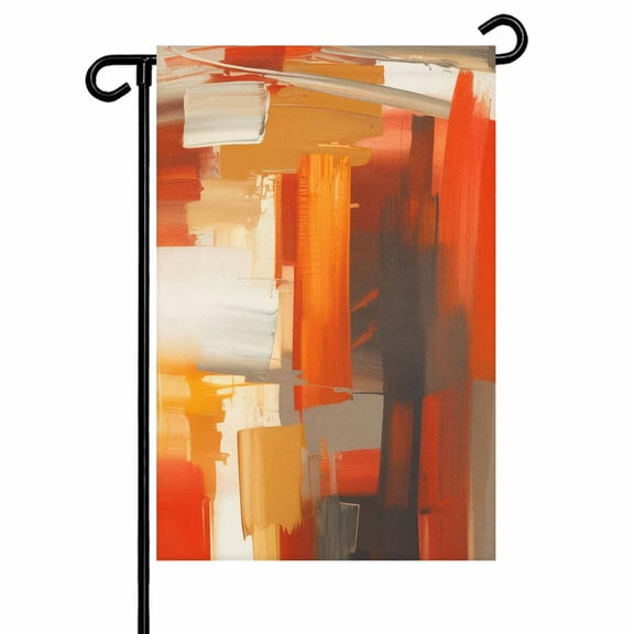 Brunt Orange Paint Texture Garden Flags for Outside Abstract Graffiti Modern Art Double Sided Yard Flags Outdoor House Decoration, Small 12X18 Inch,