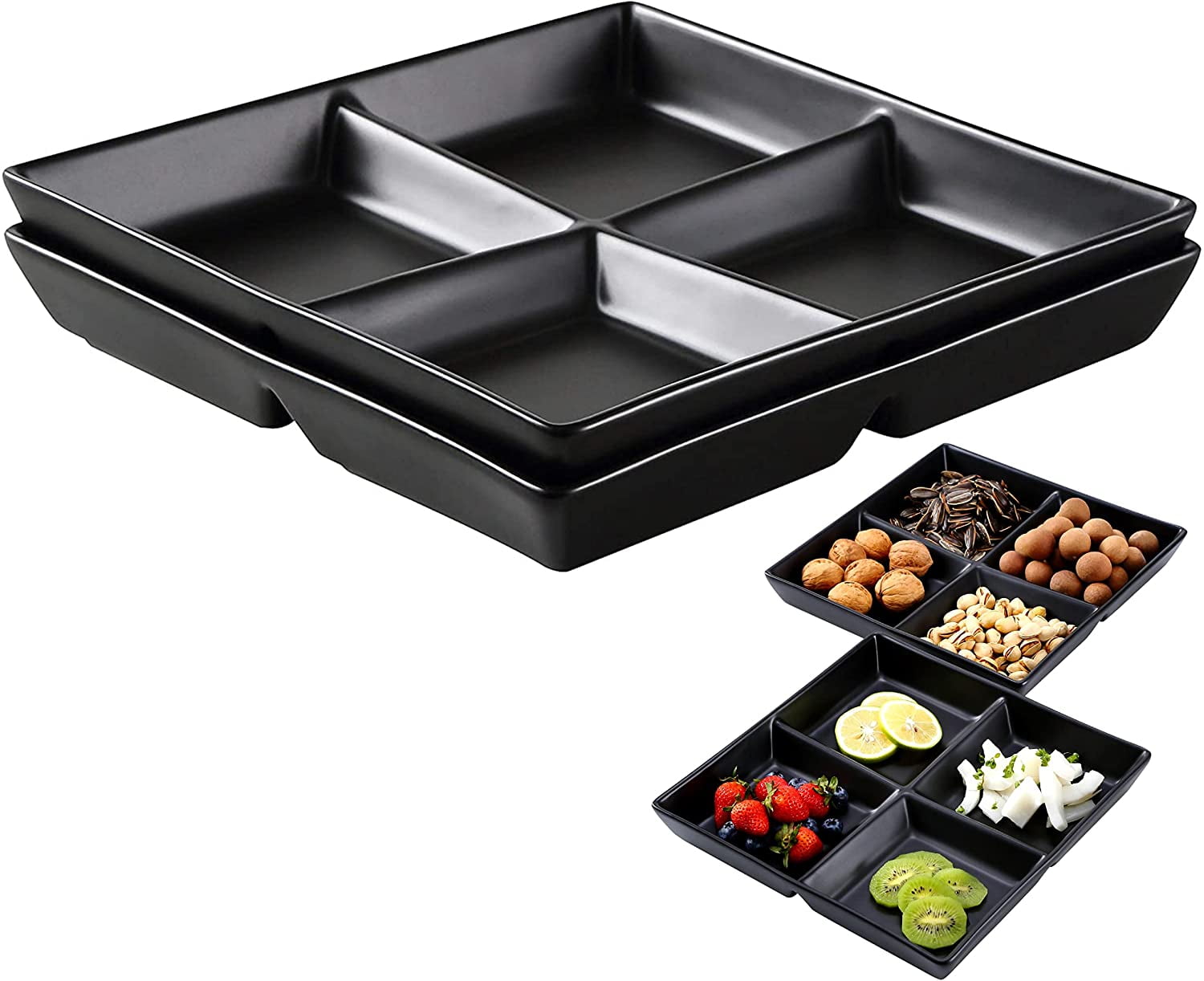 16 inch Clear Rectangular Compartment Tray, 4 Compartments