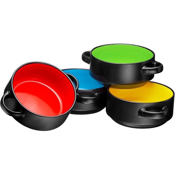 Bruntmor | 19Oz Ceramic Soup Bowls With Handles - Oven Safe Bowls For French | 1
