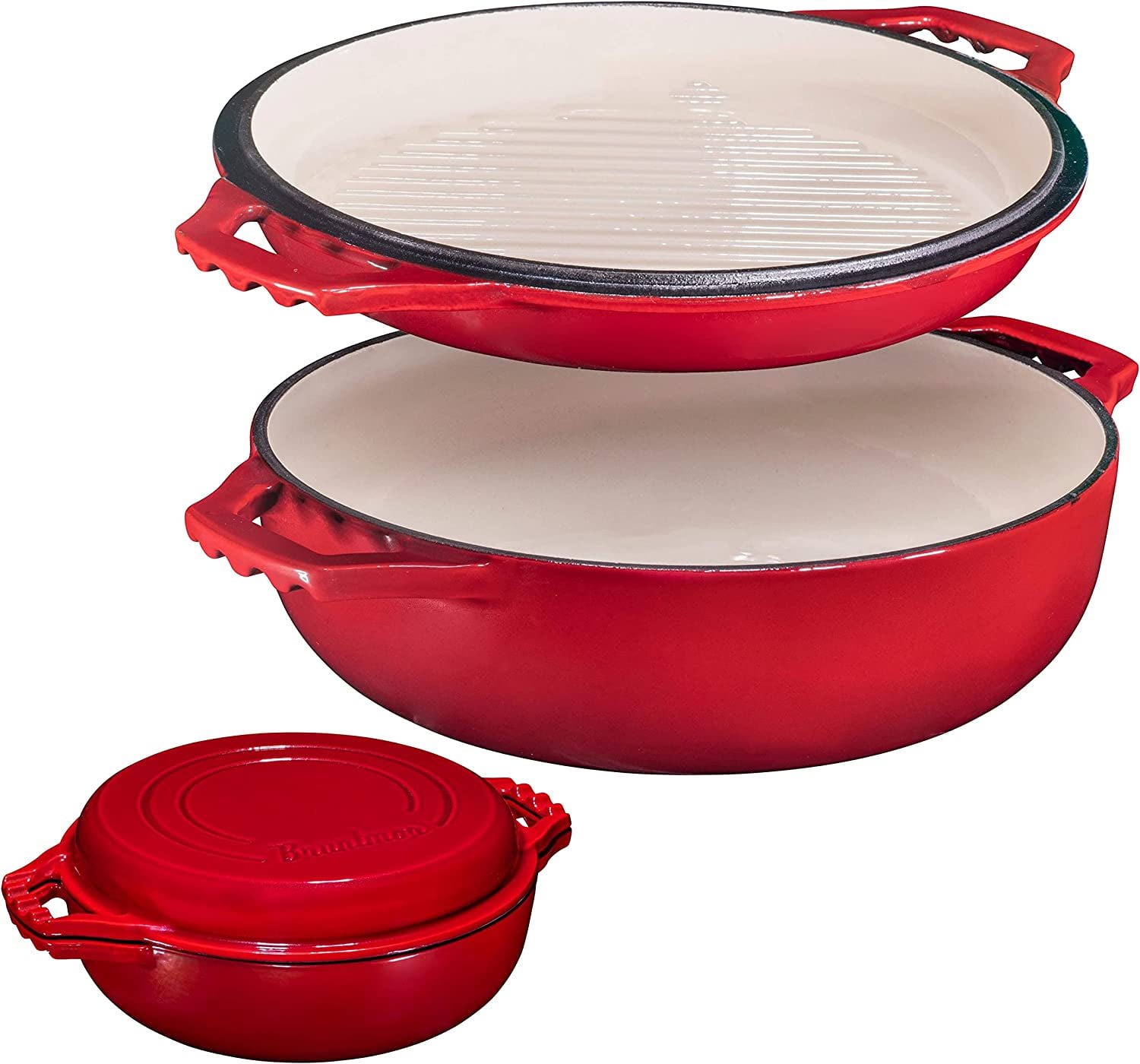 EDGING CASTING Enameled Cast Iron Covered Dutch Oven with Dual Handle,  Dutch Ovens with Lid for Bread Baking, Safe to 500 degrees, 3.5 Quart,  Peacock
