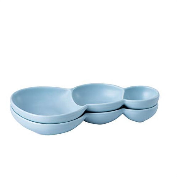 Bruntmor 3-Compartment Modern Matte Porcelain 10.5" Long Appetizer Serving Tray