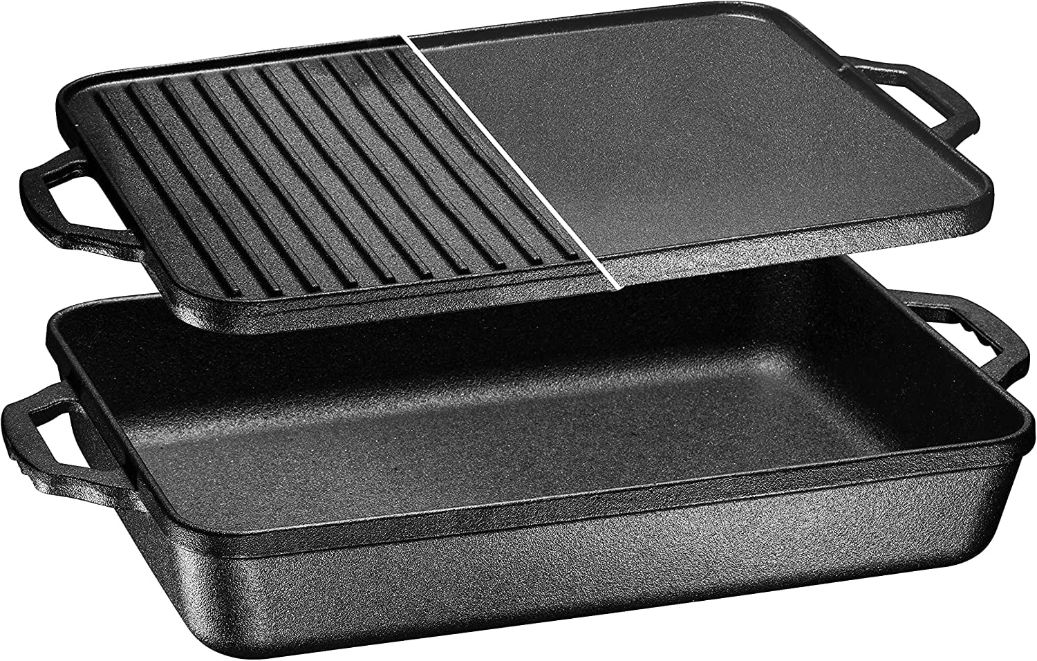 Bruntmor Enameled Square Cast Iron Baking Pan with Grill Lid -  Multi-functional & Durable – RoomDividersNow