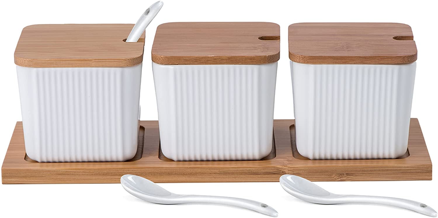 Bruntmor 3 Pcs Kitchen Canister Set Coffee Sugar And Tea Storage