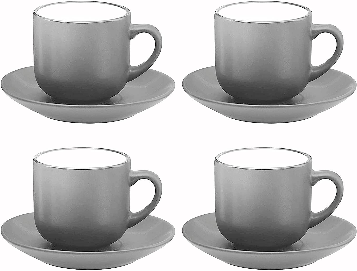 Set 4 Tazzine Espresso In Porcellana Con Motivi Neri - Design Moderno, 100ml - Foto 6