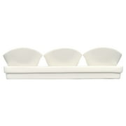 Bruntmor 4 Piece Tray Set With Three Compartment Serving Curvy Bowls Porcelain