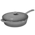 thumbnail image 1 of Bruntmor 5qt Grey Enameled Cast Iron Skillet With Lid & Handle, 1 of 7