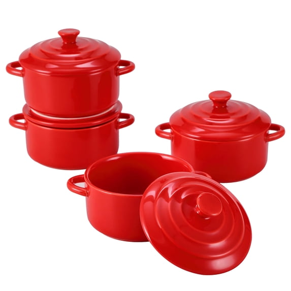 Bruntmor 8Oz Oven Safe Mini Cocotte Ceramic Ramekins For Baking Mini Casserole