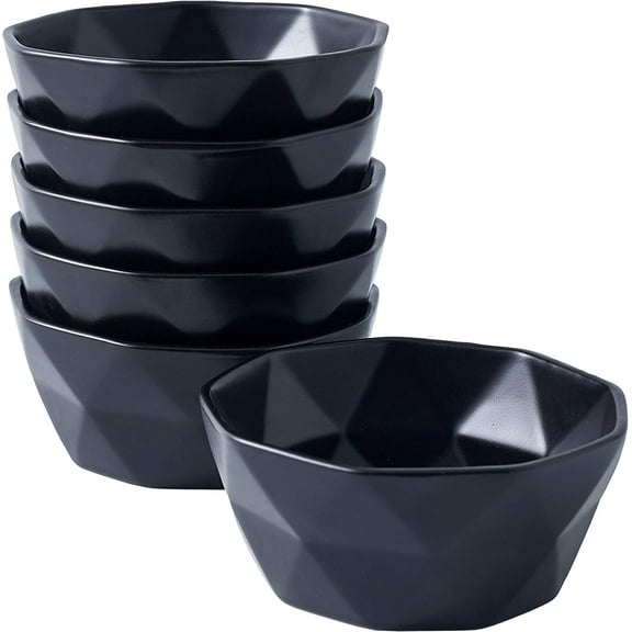 Bruntmor | Bake And Serve 6-Pack Geometric Matte 13 Oz Oven Safe Ceramic Cereal