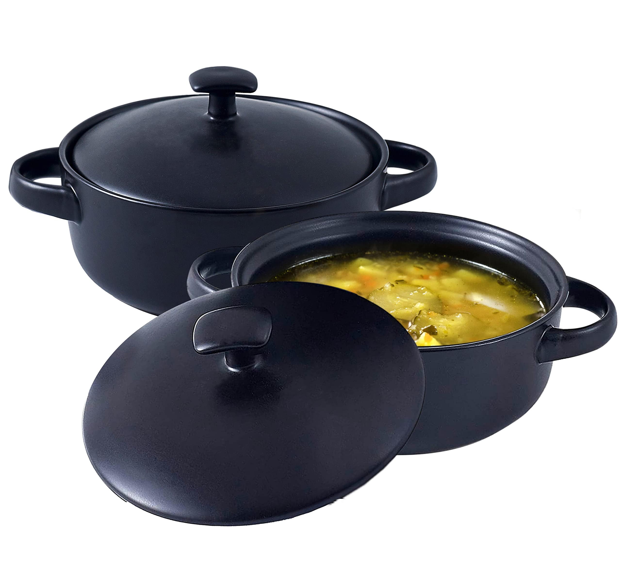 Bruntmor Large 20oz Ceramic Soup Bowls with Handles, Dishproof