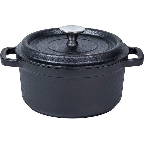 Bruntmor Black 6.5 Qt Pre-Seasoned Enameled Cast Iron Dutch Oven
